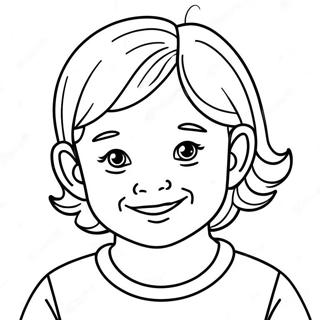 Portrait Coloring Page Of A Happy Child 23143-18736