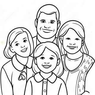 Portrait Coloring Page Of A Smiling Family 23144-18737