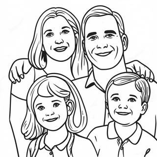 Portrait Coloring Page Of A Smiling Family 23144-18738