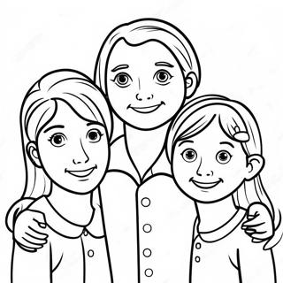 Portrait Coloring Page Of A Smiling Family 23144-18740