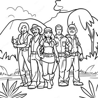 Jumanji Adventure Scene Coloring Page 23154-18750