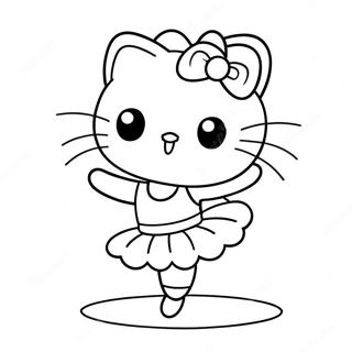 Hello Kitty Ballerina Dancing Pose Coloring Page 23173-18764