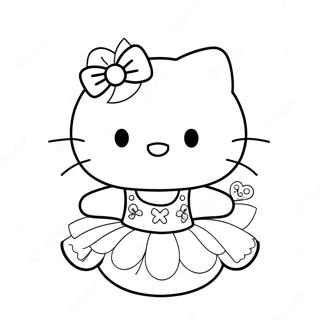 Hello Kitty In A Sparkly Tutu Coloring Page 23174-18766