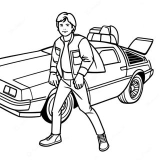 Marty Mcfly In Time Machine Coloring Page 23184-18773