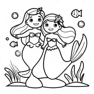 Ariel Sisters Underwater Adventure Coloring Page 23193-18779