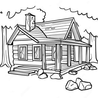 Log Cabin Coloring Pages