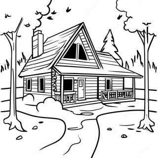 Log Cabin In The Woods Coloring Page 23203-18791