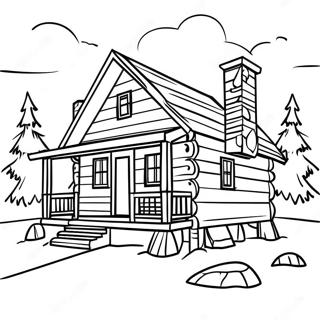 Log Cabin In The Woods Coloring Page 23203-18792