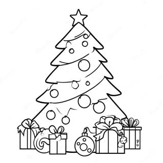 Festive Christmas Tree Coloring Page 2322-1969