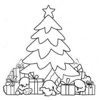 Festive Christmas Tree Coloring Page 2322-1970