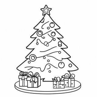 Festive Christmas Tree Coloring Page 2322-1972