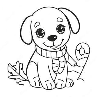 Christmas Puppy Coloring Pages