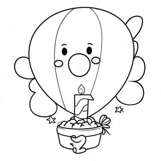 Happy 2nd Birthday Balloon Coloring Page 23253-18827