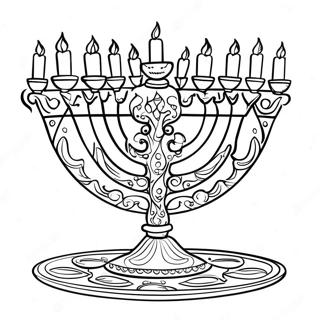 Shabbos Menorah Coloring Page 23273-18838