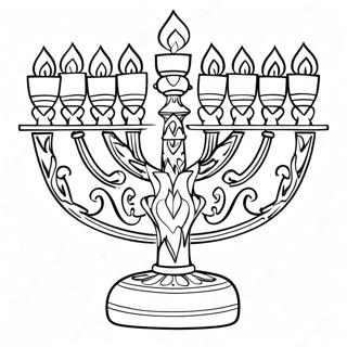 Shabbos Menorah Coloring Page 23273-18839