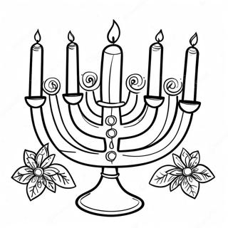 Shabbos Menorah Coloring Page 23273-18840