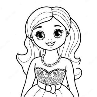 Bibble Barbie In A Sparkly Dress Coloring Page 23284-18865