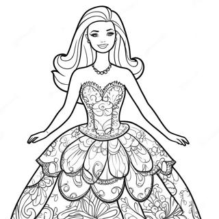 Bibble Barbie In A Sparkly Dress Coloring Page 23284-18866