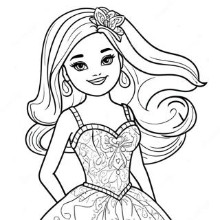 Bibble Barbie In A Sparkly Dress Coloring Page 23284-18868