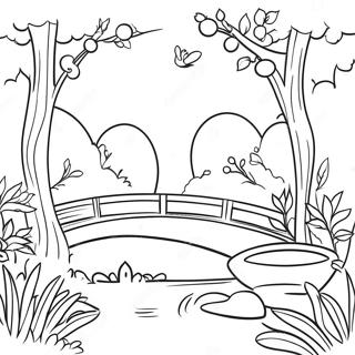 Chinoiserie Garden Scene Coloring Page 23314-18877