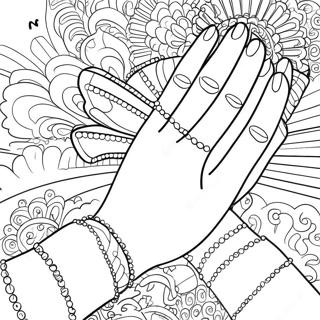 Cute Prayer Hands Coloring Page 2332-1977