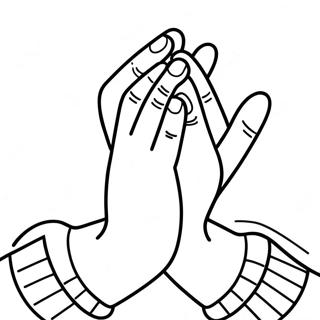 Cute Prayer Hands Coloring Page 2332-1978