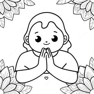 Cute Prayer Hands Coloring Page 2332-1979