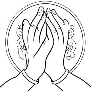 Cute Prayer Hands Coloring Page 2332-1980