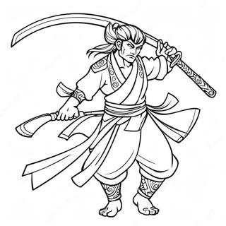 Tengen Uzui With Twin Blades Coloring Page 23334-18893