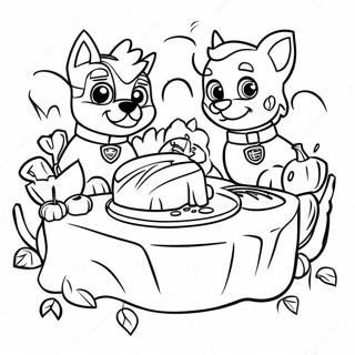 Paw Patrol Thanksgiving Dinner Coloring Page 23433-18976