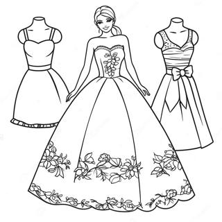 Barbie Dress Coloring Pages