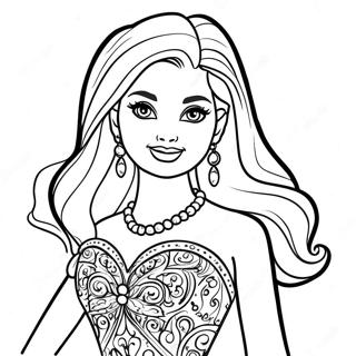 Barbie In A Sparkly Dress Coloring Page 23444-18981