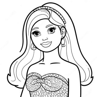 Barbie In A Sparkly Dress Coloring Page 23444-18984