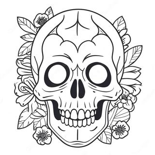 Creepy Skull With Flowers Coloring Page 23484-19020