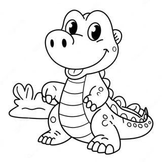 Cute Cartoon Crocodile Coloring Page 23494-19022