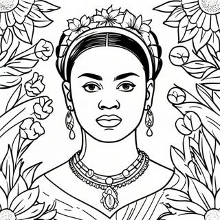 Frida Kahlo Portrait Coloring Page 2351-1992