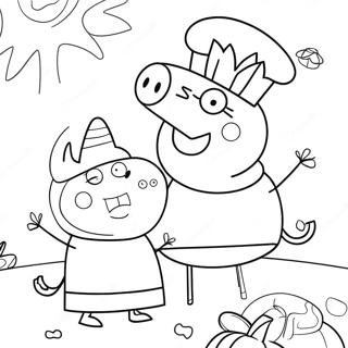 Peppa Pig Halloween Coloring Page 23523-19042