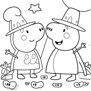 Peppa Pig Halloween Coloring Page 23523-19043