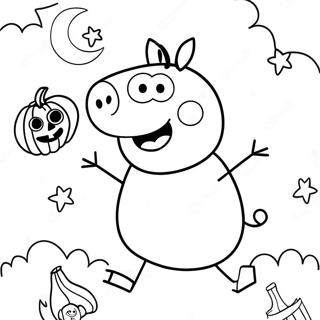 Peppa Pig Halloween Coloring Page 23523-19044