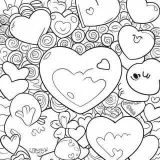 Candy Hearts Coloring Page 23593-19102