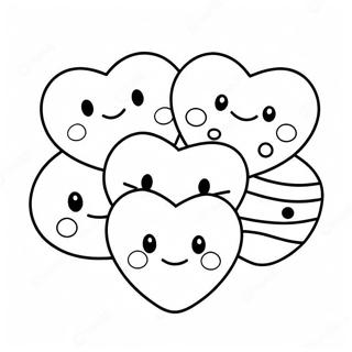 Candy Hearts Coloring Pages