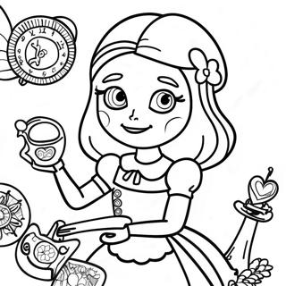 Steampunk Alice In Wonderland Coloring Page 23603-19116