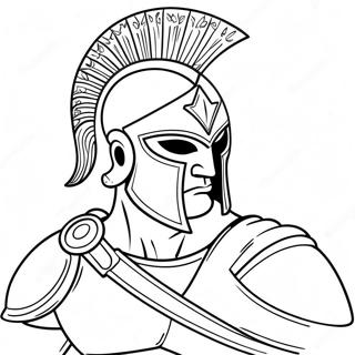 Fearless Spartan Soldier Coloring Page 23614-19123