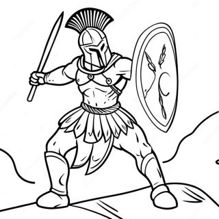 Fearless Spartan Soldier Coloring Page 23614-19124