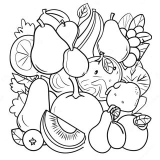 Colorful Fruits And Vegetables Coloring Page 23654-19146