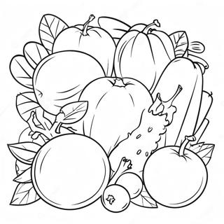 Colorful Fruits And Vegetables Coloring Page 23654-19147