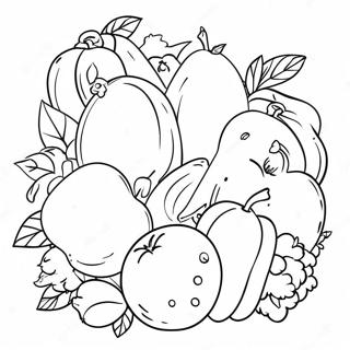 Colorful Fruits And Vegetables Coloring Page 23654-19148