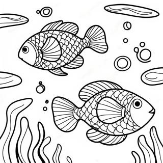 Colorful Fish Swimming In Ocean Coloring Page 23664-19158