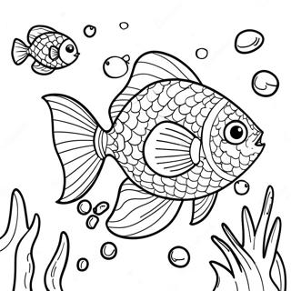 Colorful Fish Swimming In Ocean Coloring Page 23664-19159