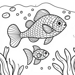 Colorful Fish Swimming In Ocean Coloring Page 23664-19160